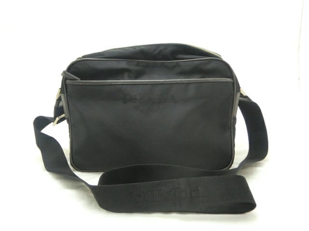Prada Shoulder Bag Saffiano Leather Black